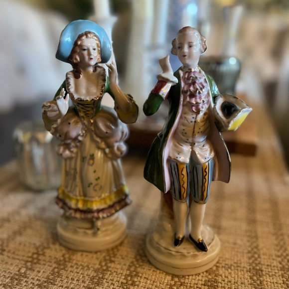 Vintage Porcelain Man & Woman Figurines - Picture 1 of 7